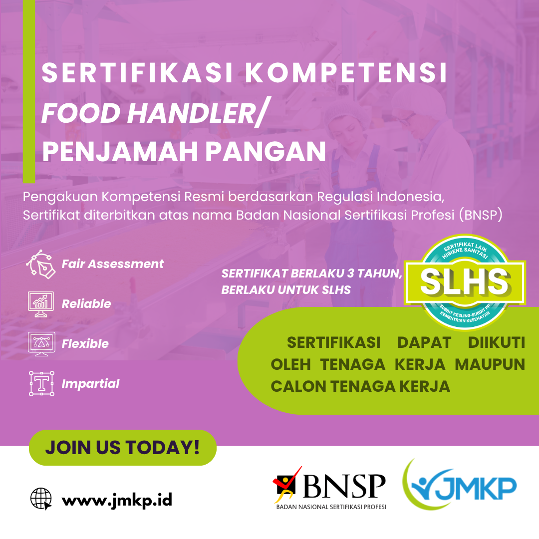 Sertifikasi Kompetensi Penjamah Pangan (Food Handler)