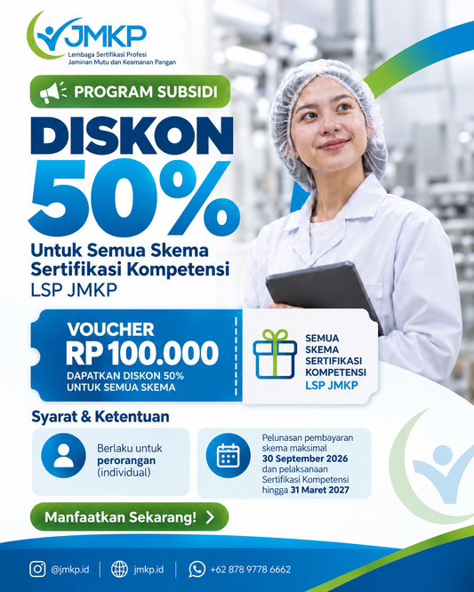[VOUCHER DISCOUNT] Program Subsidi Diskon 50% Sertifikasi Kompetensi LSP JMKP