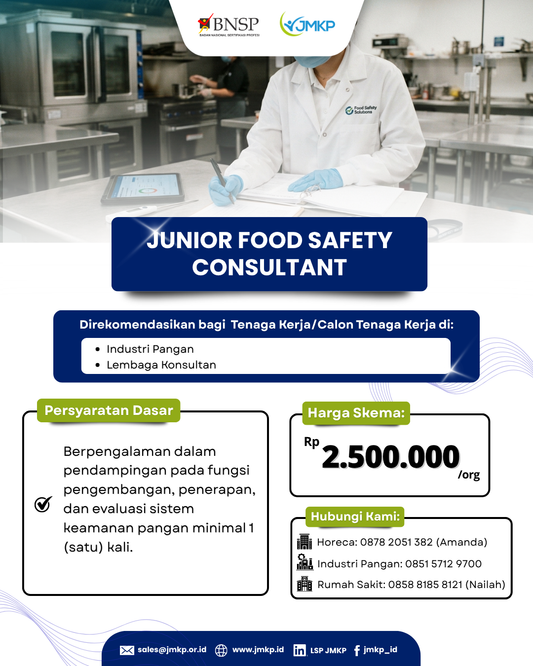 Sertifikasi Kompetensi Junior Food Safety Consultant