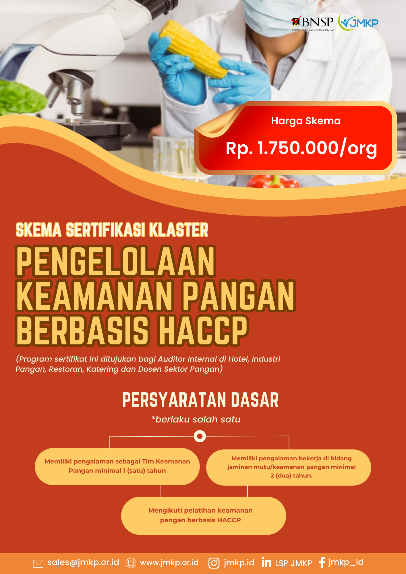 Sertifikasi Kompetensi Pengelolaan Keamanan Pangan Berbasis HACCP (HACCP Team)