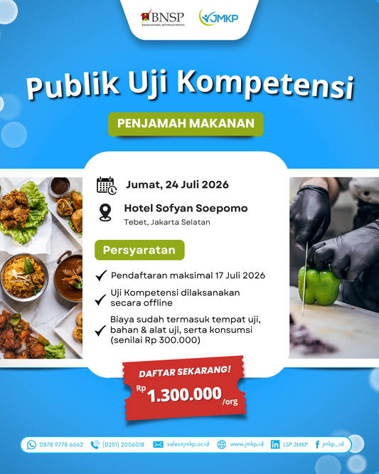 Publik Sertifikasi Kompetensi Penjamah Makanan (Food Handler) + TUK