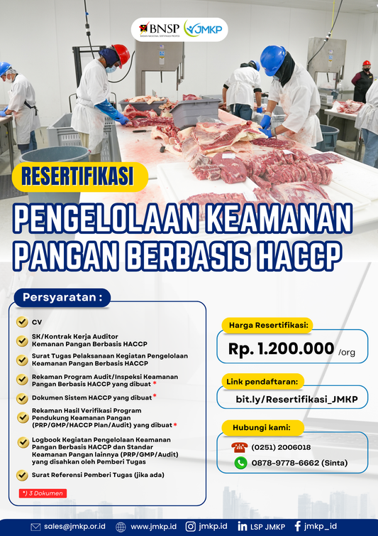 Resertifikasi Pengelolaan Keamanan Pangan Berbasis HACCP