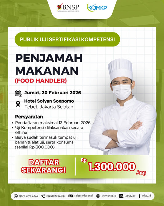 Publik Sertifikasi Kompetensi Penjamah Makanan (Food Handler) + TUK