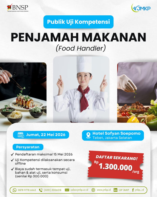 Publik Sertifikasi Kompetensi Penjamah Makanan (Food Handler) + TUK