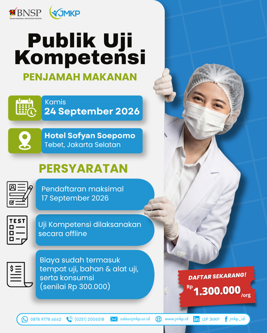 Publik Sertifikasi Kompetensi Penjamah Makanan (Food Handler) + TUK