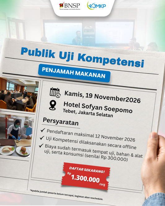 Publik Sertifikasi Kompetensi Penjamah Makanan (Food Handler) + TUK